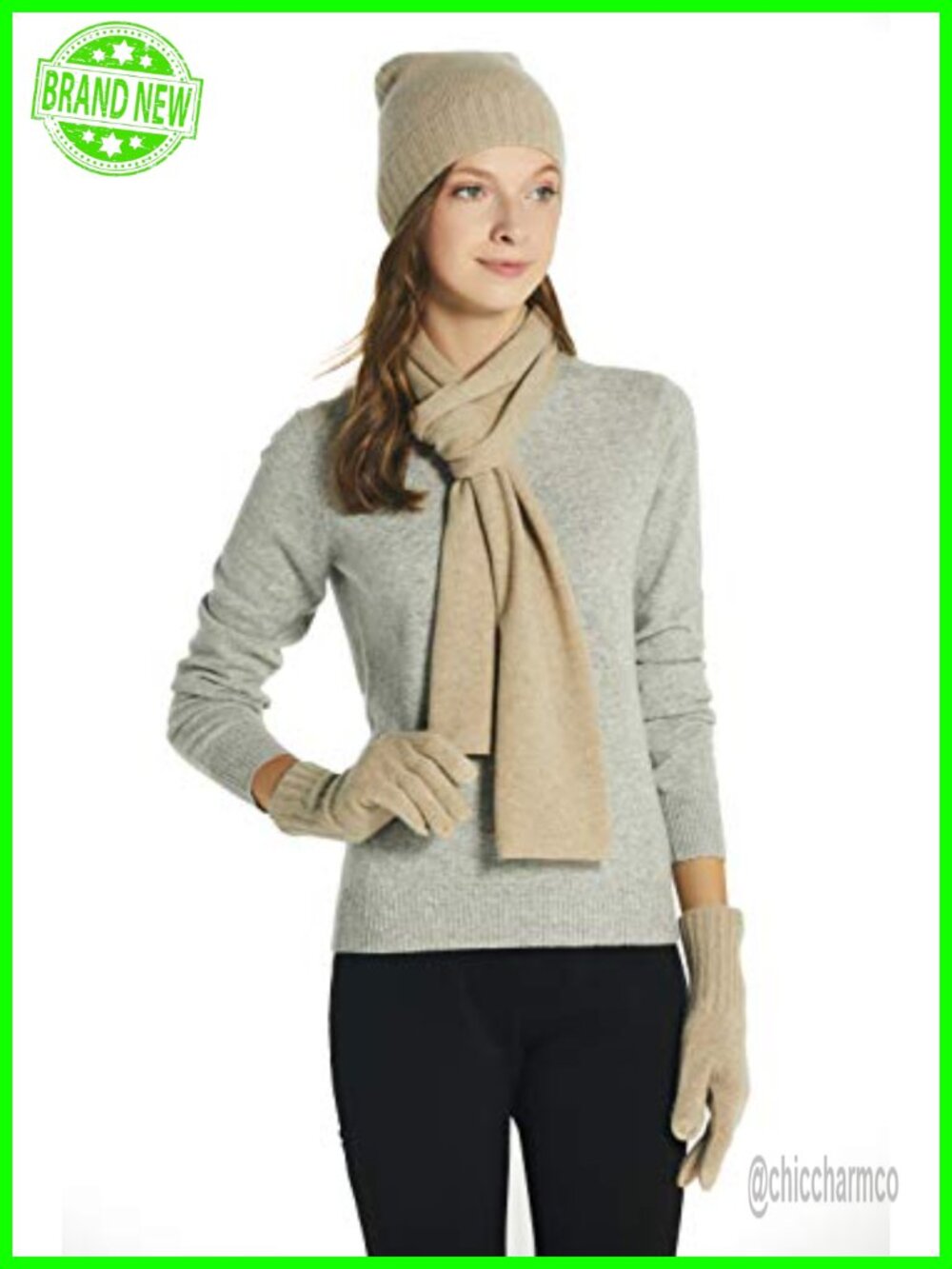 100% Cashmere Winter Scarf 70x10 Solid Wrap Gift Box